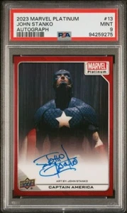Captain America #13 Artist Auto Red Rainbow PSA 9 UD 2023 Marvel Platinum - Picture 1 of 3