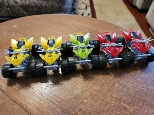 FIVE- (2) Yellow, (1) Green, (2) Red ATV 4-Wheeler 3" Long Plastic Toy Vehicles - Picture 1 of 21