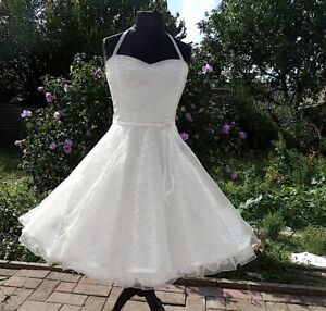 50er Petticoat Rockabilly Brautkleid Hochzeits Standesamt Kleid nach Maß in Weiß