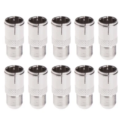 10 Pcs F Connector Male Plug To Female Adapter Push On RF Coaxial - Image 1 of 4