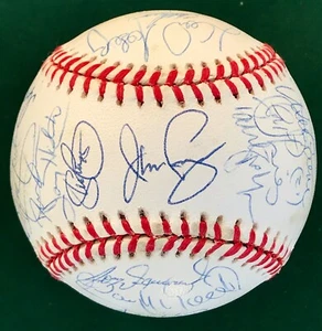 1999 TORONTO BLUE JAY TEAM SIGNED BALL-33 sigs-HALLADAY (Rookie), FERNANDEZ (d) - Picture 1 of 6