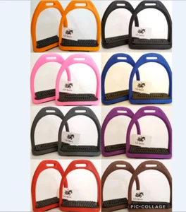 Horse Riding English Safety Stirrups Durable Light Weight Polymer Plastic Saddle - Picture 1 of 9