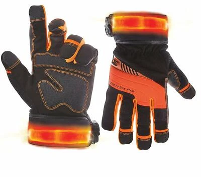 CLC CUSTOM LEATHERCRAFT L145 Safety Viz Illuminated Lit Pro Gloves L145M Medium - Image 1 of 4