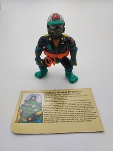 Vintage TMNT Ninja Turtles Make My Day Leo Actionfigur mit Gürtel Club Polizist Spielzeug - Bild 1 von 10