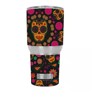 Skin Decal for RTIC 30 oz Tumbler Cup (6-piece kit) / Dia de Los Skulls - Picture 1 of 1