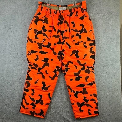 Walls Pants Mens 2XL Orange Camo Insulated USA Blizzard Pruf Hunting Vintage - Image 1 of 4
