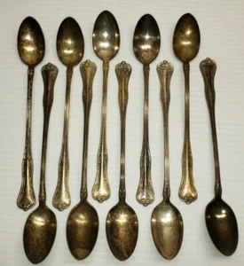 10er Set Queen Elizabeth 1908 Eistee Parfait Löffel Silber Teller Eisbecher - Bild 1 von 5