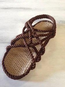 Rope Sandals Mens Size 14 Brown Vegan - Picture 1 of 1