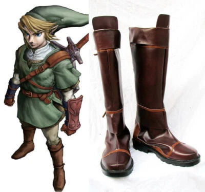 New The Legend of Zelda Link Anime Brown Shoes Cosplay Men Boots - Image 1 of 4