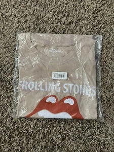The Rolling Stones 1975 US Tour T-Shirt Size XXL Tan Retro Band Graphic Cotton - Picture 1 of 3