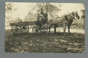 Grundy Center IOWA RPPC c1910 DELIVERY WAGON Wells Dray nr Parkersburg Reinbeck - Picture 1 of 3