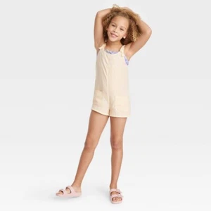 Girls Multi striped "Cover Up" Rompers - Art Class Yellow Size M - Picture 1 of 1