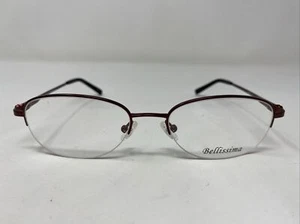 Bellissima BL 115 RAISIN 53-18-135 Burgundy Half Rim Eyeglasses Frame XV10 - Picture 1 of 8