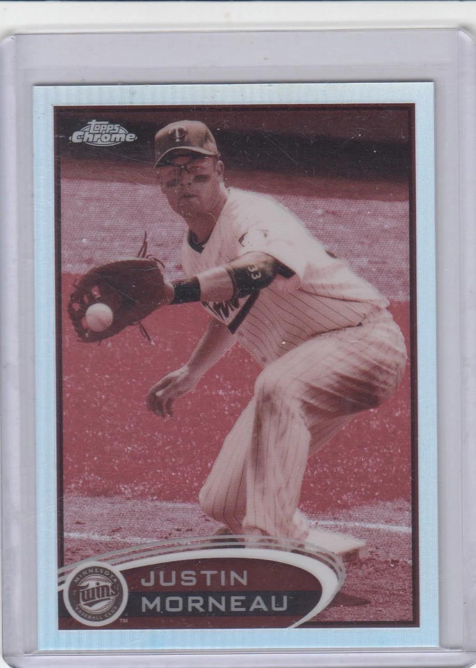 2012 Justin Morneau Topps Chrome SEPIA ПЕРЕЛИВАЮЩАЯСЯ Параллельная /75 - #94 Близнецы - Изображение 1 из 1