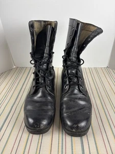 Vintage Ro Search Militär Kampfstiefel Herren Größe 9R schwarz Leder Schnürung 1970er - Bild 1 von 14