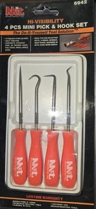MIT 4pc Mini Pick & Hook set O ring Seal Gasket Remover Puller Extractor NOS - Bild 1 von 6