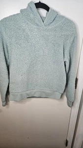 Athleta Girl Light Blue Sherpa Hoodie Size L (12) - Picture 1 of 6
