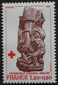 Timbre - FRANCE - Croix-Rouge - Cathédrale d'AMIENS - YT2116 - Neuf ** - 1980 - Picture 1 of 1