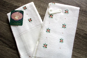Charles Craft Cross Stitch Towels Floral 2 Pc Velour 14 Count Aida Rose Blossoms - Picture 1 of 7
