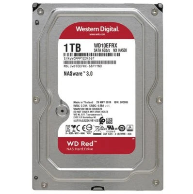 Original WD Red 1TB WD10EFRX 64MB NASware 3.0 SATA 3.5 inch Desktop Hard Drive - Image 1 of 4