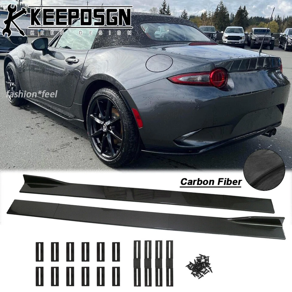 For Mazda MX-5 Miata MX-3 Side Skirts Body Lower Splitter Extension CARBON FIBER Foto 1 de 4