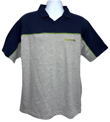 Spalding Athletic Men's Size M Pullover Short Sleeve Polo Shirt Navy/Gray Logo - Image 1 of 4