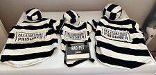 3 PET-ITENTIARY Prisoner Halloween Costumes For Dogs Lot Hats Sign S M L