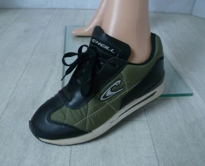 Entrenadores de corte de cuero negro y2K vintage O'NEILL caqui/verde oliva EU 41/Reino Unido 7 Foto 1 de 4