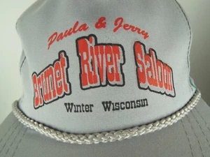Vintage Distressed Brunet River Saloon Winter Wisconsin Snapback Hat - Picture 1 of 9