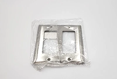 PASS & SEYMOUR SS262 2 PANDILLAS DECORADOR PLACA DE PARED ACERO INOXIDABLE SELLADO NUEVO Foto 1 de 4