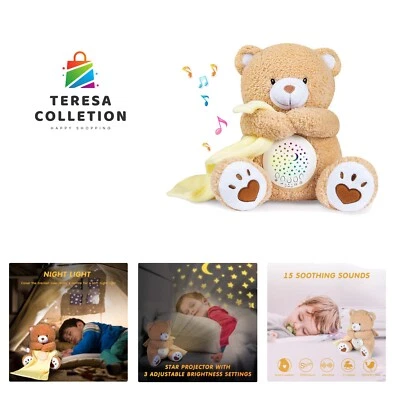 婴儿睡眠安抚奶嘴快乐熊,妈妈的心跳熊摇篮曲白色噪音 Mac... — 第 1/4 张图片