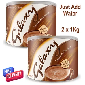 2Kg (2 x 1Kg) Galaxy Instant Hot Chocolate Large Tub Of Drinking Choc New Galaxy - Picture 1 of 2