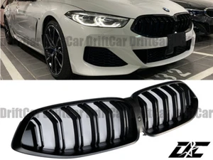 FIT BMW 2019 2020 2021 G14 G15 G16 DOUBLE SLANT FRONT KIDNEY GRILLE MATTE BLACK - Picture 1 of 5