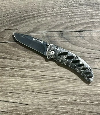 Cuchillo de Bolsillo Plegable Browning Modelo 5096 Camuflado Marco Bloqueo Foto 1 de 4