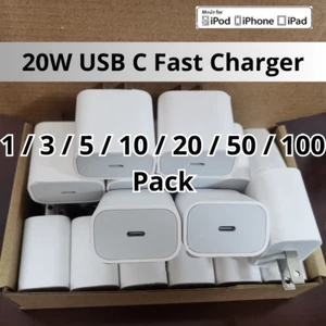 USB Type C Power Adapter Fast Charger Cube Block For iPhone iPad Android Lot 20W - Picture 1 of 24