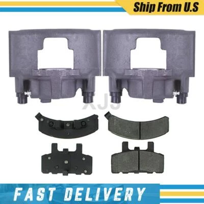 Pinzas de freno delanteras izquierda derecha y pastillas metálicas para GMC C1500 1988-1999 Foto 1 de 4