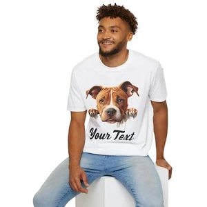 American Pit Bull Terrier Hund T-Shirt Wunschtext | Name oder Nachricht hinzufügen - Bild 1 von 13