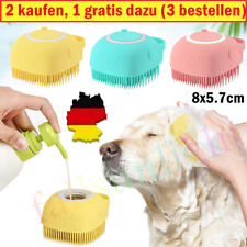 3-Farben Silikon Haustier-Massage-Badebürste & Shampoo-Spender für Hunde Katzen,