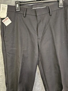 Reaction Kenneth Cole Dress Pants Mens 34x30 Stretch Gabardine Black Flat NEW - Picture 1 of 13