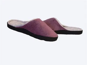 ISOTONER Chukka Microterry Lavender Gray WIDE Width Slip on Scuff Slipper - Picture 1 of 1