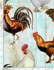 Farm Fresh Fabric | Digital Chicken Toss Blue Wood | Timeless Treasures YARD