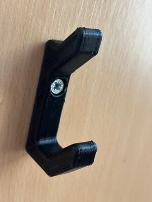 Gancho de pared impreso en 3D negro | Colgador de toallas de plástico fuerte | Montaje con tornillo | Ho Foto 1 de 2