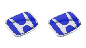 GENUINE AUDM 2PCS BLUE FRONT REAR BADGE EMBLEM JAZZ FIT GD 2003-2007 - Bild 1 von 4