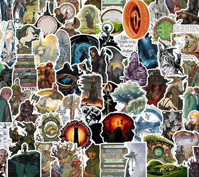 25/50 Lord of the Rings Sticker Pack - Waterproof Vinyl - Hobbi Tolkien Shire - Image 1 of 3