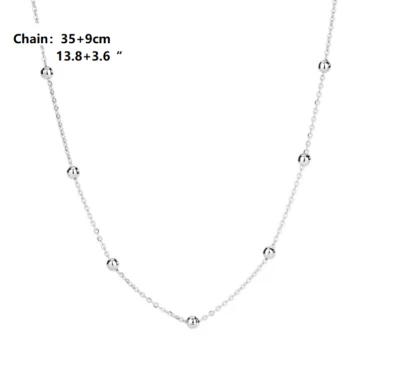 Collar gargantilla cadena bolas cuentas estación plata esterlina real S925 mujer K20 Foto 1 de 4