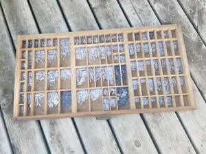 Vtg Hamilton Wood Printers Type Set Drawer w/ 4 1/2lbs 10 pt Bernard Gothic Type - Picture 1 of 4