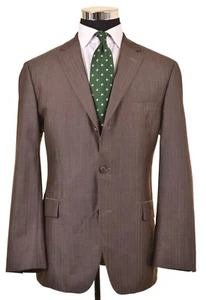 RECENT Hugo Boss Brown Herringbone Wool Silk Sport Coat Jacket Blazer 42 R  - Picture 1 of 10