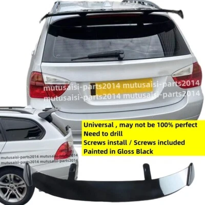 UNIVERSAL FITS 06-12 BMW 3 SERIES E91 WAGON GLOSSY REAR WINDOW ROOF SPOILER WING - Image 1 of 4