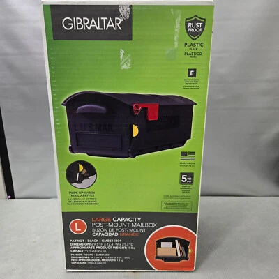 Gibraltar Mailbox Patriot Large Plastic Post-mount Mailbox Black GMB515B01 - Image 1 of 4