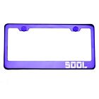 Purple Chrome License Plate Frame 500L Laser Etched Metal Screw Cap